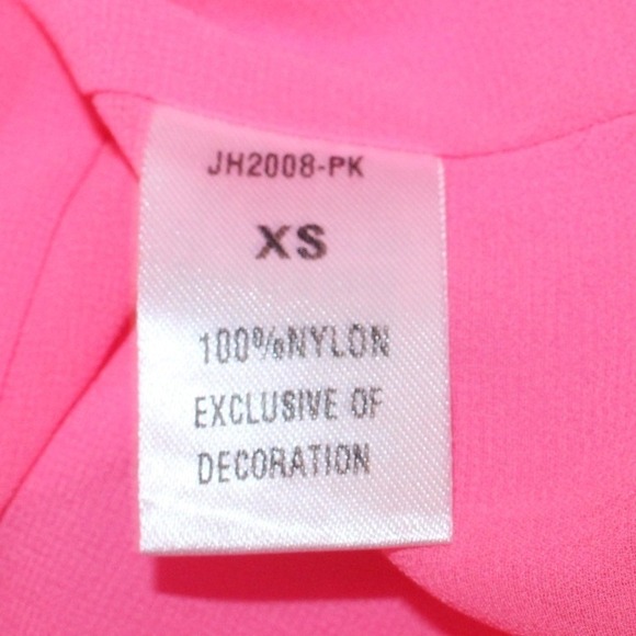 THML Tiered Mini Dress Smocked Ruffle Neck XS Pink JH2008-PK - Picture 4 of 6